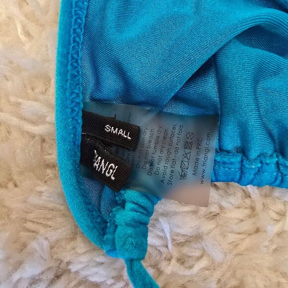 TRIANGL Womens Teal Velvet Bikini Set Size Small - Picture 4 of 6